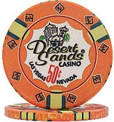Desert Sands Casino 10g  50c  Poker Chip Sold by the Roll, 10-DS50CENT